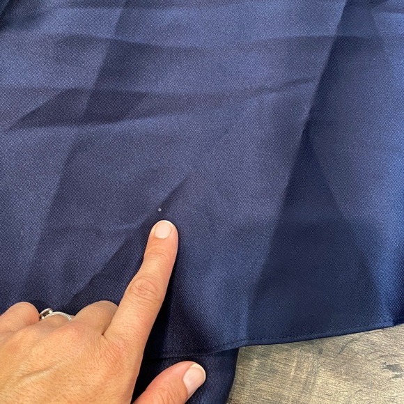 Alfred Sung Midnight Blue Strapless High/Low Ballgown D699S - Picture 7 of 8